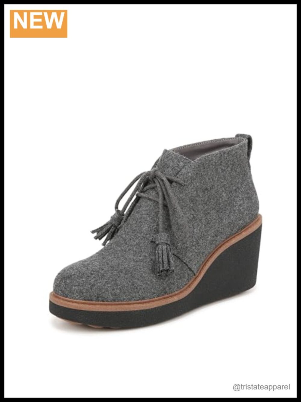 Women's Aurora Ankle Bootie Wedge Lace Up Microfiber Tassel Heel